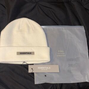 Essentials Cream Knit Beanie